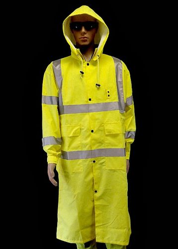 AHLBORN ANSI/ISEA 107-2015 Class 3 Type R  49&quot; Long Rain Coat 3X