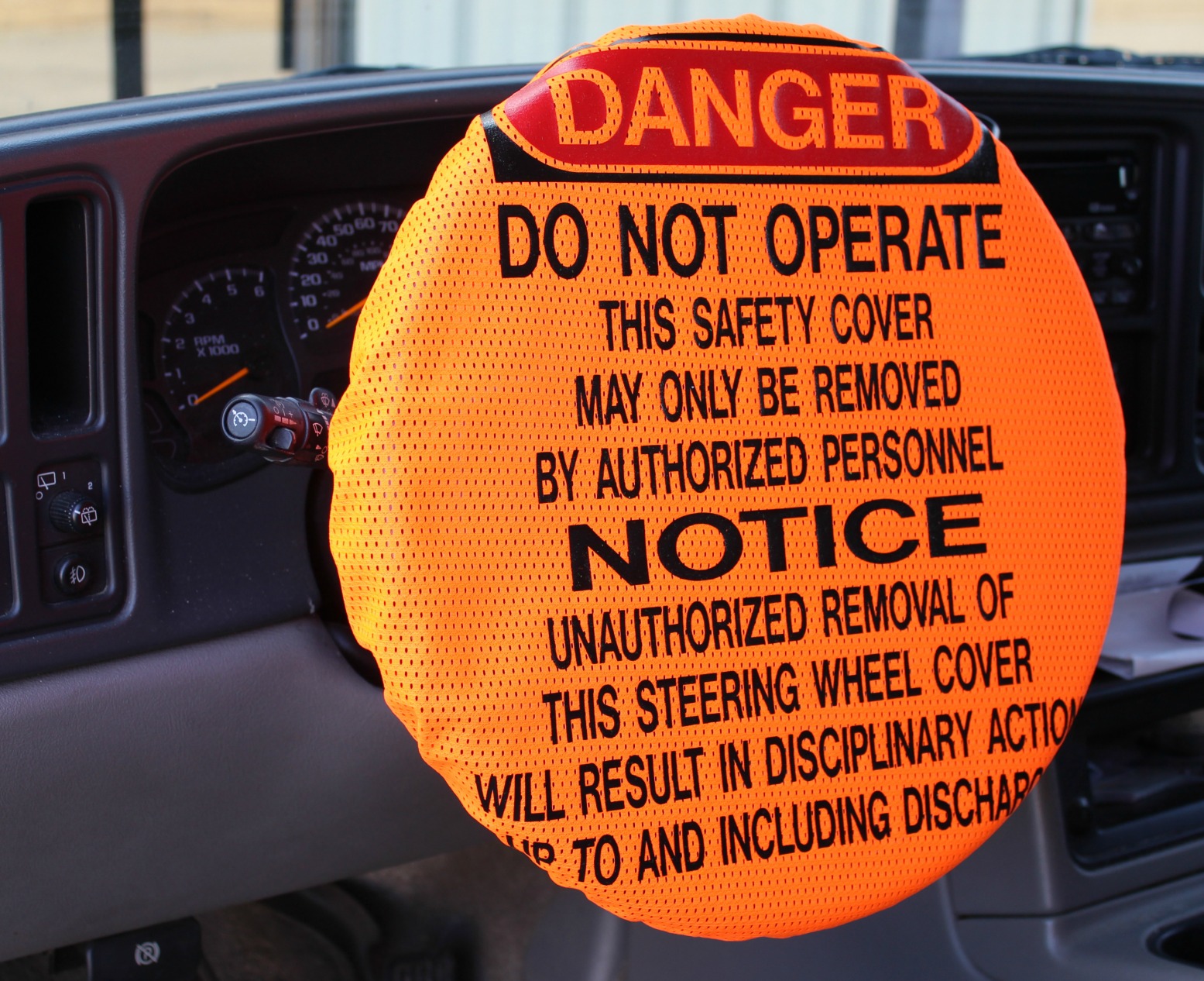 DANGER ORANGE MESH STEERING WHEEL COVER MTSSafety, Inc