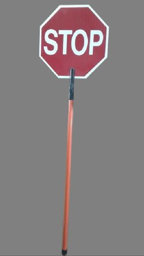 24 STOP/SLOW/ALU/EG REFL/84 FIBERGLASS POLE