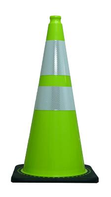 28" LIME 7# TRAFFIC CONE WITH 4&6" REFL COLLARS