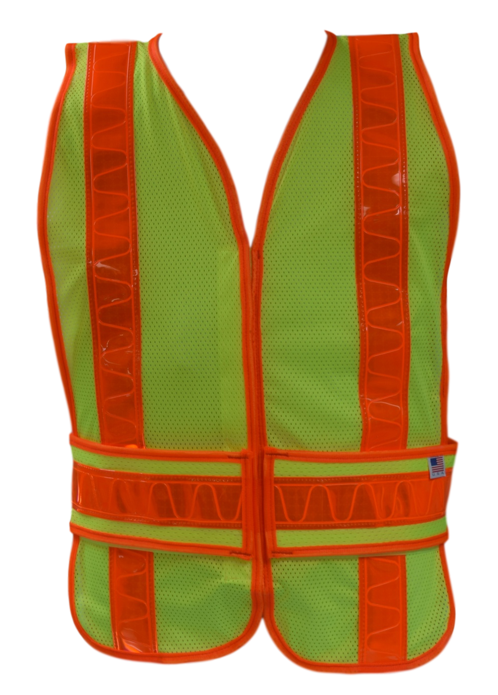 AmeriViz LIME ANSI VEST WITH CHEVONS AND ORAFOL REFLECTIVE SAFETY