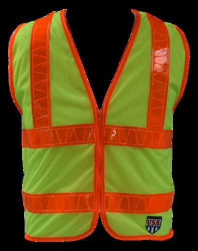 Ameri-Viz #2 ANSI VEST/LIME/BLAZE-ORANGE REFLECTIVE 2 TAPE