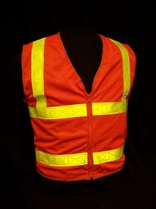 Ameri-Viz #2 ANSI VEST/ORG/L-Y REFL 2 TAPE/VELCRO FRONT 4X