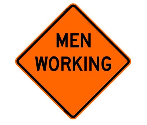 Ameri-Viz 48 VINYL ROLLUP / MEN WORKING (NOT SYMBOL) W/RIBS