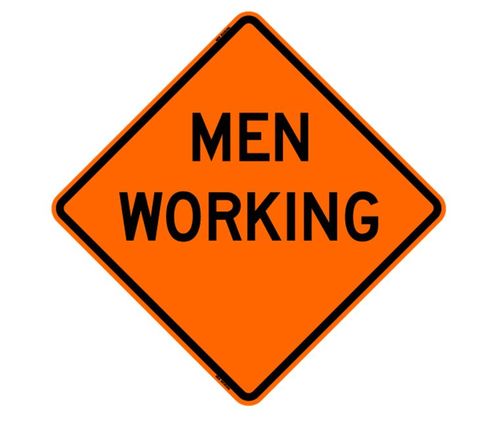Ameri-Viz 48 VINYL ROLLUP / MEN WORKING (NOT SYMBOL) W/RIBS