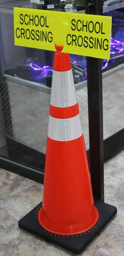 Ameri-Viz 6&quot;X18&quot; TRAFFIC CONE SIGN - DIAMOND GRADE REFLECTIV