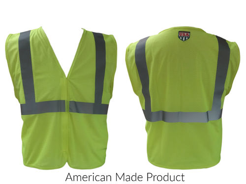 Ameri-Viz LIME ANSI CLASS 2 VEST 1 HORIZONTAL STRIPE 2X