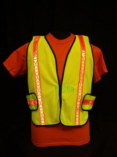 Ameri-Viz LIME YELLOW  SOFT MESH VEST/ORANGE REFLECTIVE