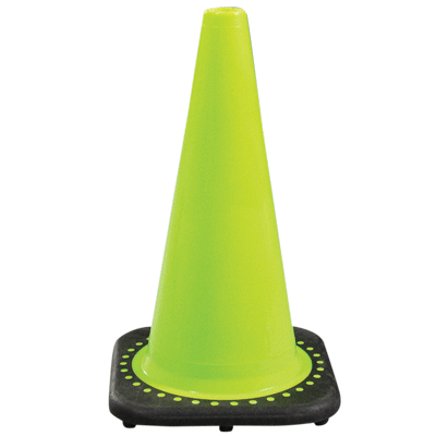 MINIMUM 50 TO D/SHIP AND $300 18 LIME TRAFFIC CONE W/BLACK BASE
