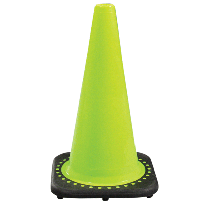 JBC Safety 18 LIME TRAFFIC CONE W/BLACK BASE | Traffic Cones &Bases ...